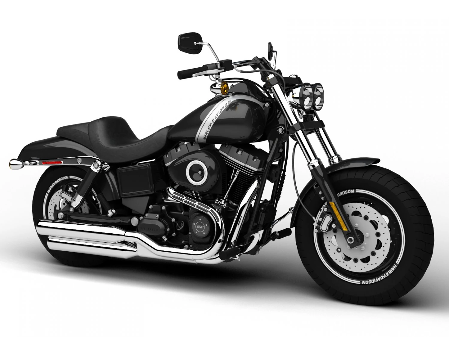 harley-davidson fxdf dyna fat bob 2015 3D Model .c4d .max .obj .3ds .fbx .stl .blend 