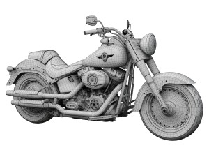 harley-davidson flstfb softail fat boy lo 2015 Model 3D