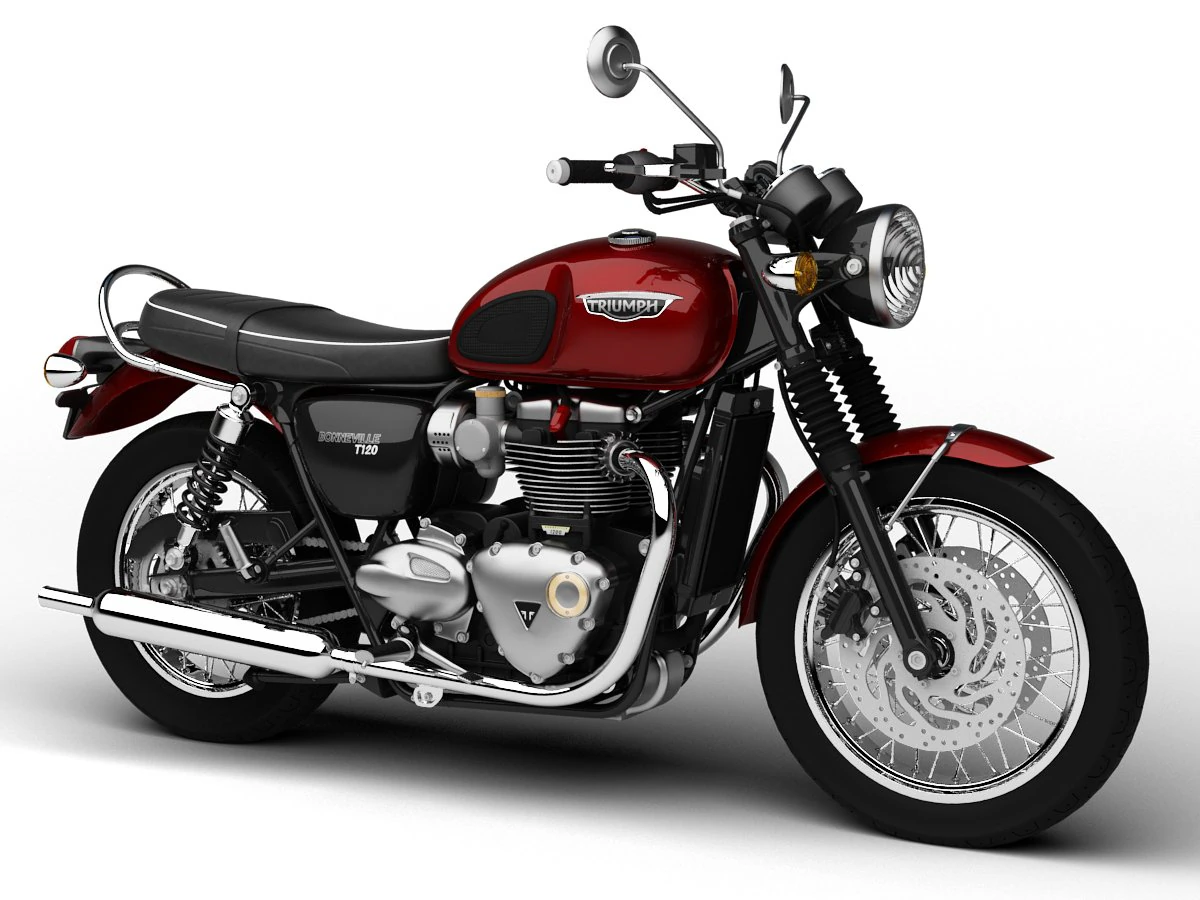 triumph bonneville t120 2016 3D Model .c4d .max .obj .3ds .fbx .stl .blend 