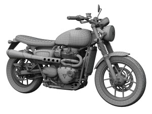 triumph street twin scrambler 2016 3D-Modell