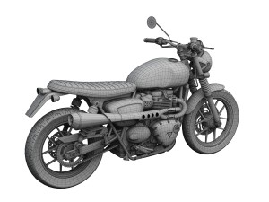 triumph street twin scrambler 2016 3D-Modell