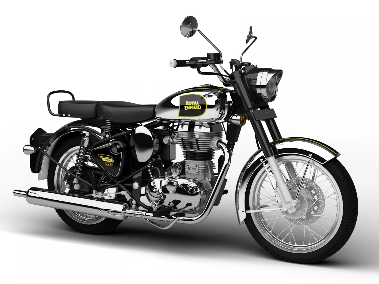 royal enfield classic chrome 2016 3D Model .c4d .max .obj .3ds .fbx .stl .blend 