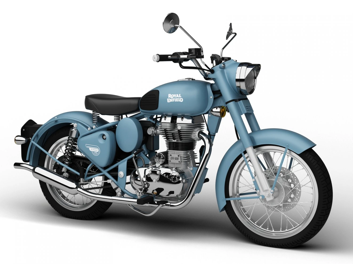 royal enfield classic squadron blue 2016 3D Model .c4d .max .obj .3ds .fbx .stl .blend 