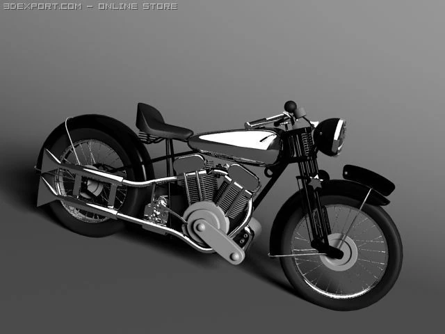 brough superior ss100 1938 3D Model .c4d .max .obj .3ds .fbx .stl .blend