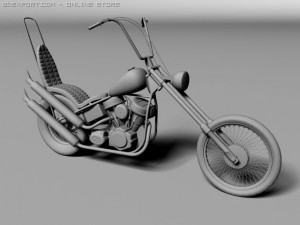 harley davidson easy rider panhead 3D in 3DExport
