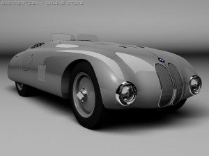bmw 328 touring roadster 1940 3D 모델