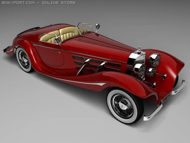 mercedesbenz 540k convertible 3D Model .c4d .max .obj .3ds .fbx .stl .blend 