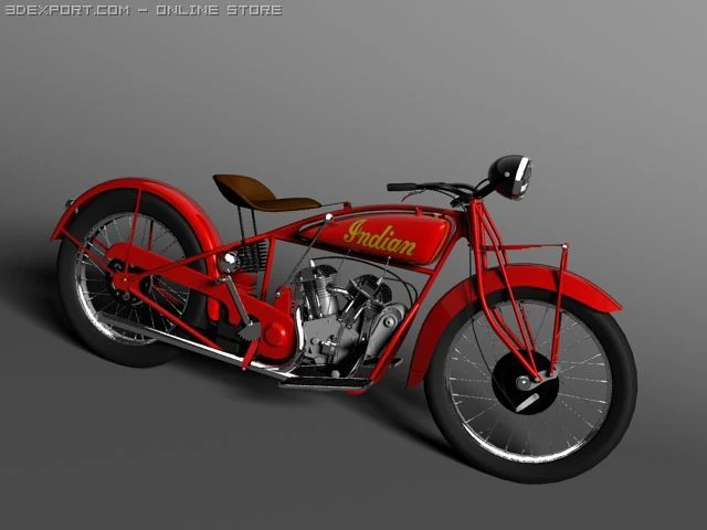 indian scout 1928 3D Model .c4d .max .obj .3ds .fbx .stl .blend 
