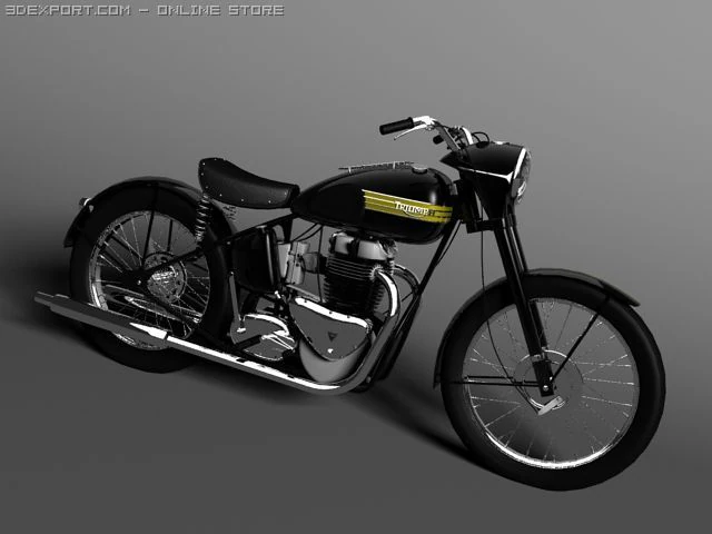 triumph 6t 1949 3D Model .c4d .max .obj .3ds .fbx .stl .blend 