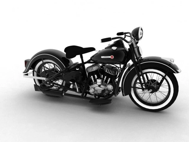 harley davidson wl 1942 3D Model .c4d .max .obj .3ds .fbx .stl .blend 