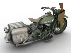 harleydavidson wla 1942 ww2 3D Модель