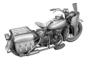 harleydavidson wla 1942 ww2 3D Модель