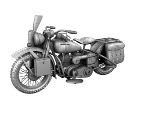 harleydavidson wla 1942 ww2 3D Модель