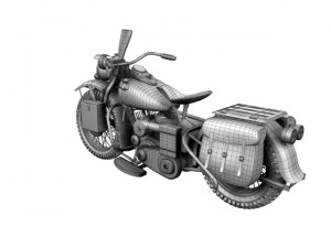 harleydavidson wla 1942 ww2 3D Модель