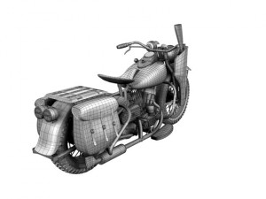 harleydavidson wla 1942 ww2 3D Модель