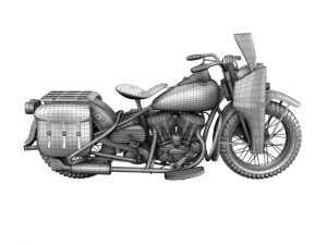 harleydavidson wla 1942 ww2 3D Модель