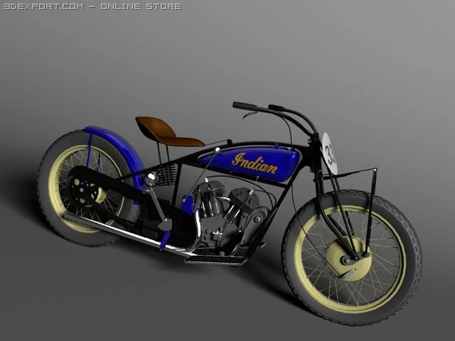 indian flat track racer 3D Model .c4d .max .obj .3ds .fbx .stl .blend 