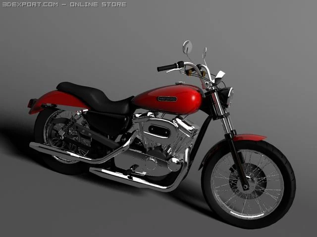 harley davidson xl883 sportster custom 2009 3D Model .c4d .max .obj .3ds .fbx .stl .blend 