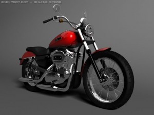 harley davidson xl883 sportster custom 2009 3D Model