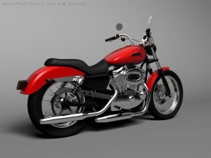harley davidson xl883 sportster custom 2009 3D Model