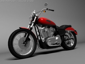 harley davidson xl883 sportster custom 2009 3D Model