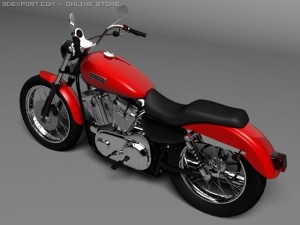 harley davidson xl883 sportster custom 2009 3D Model
