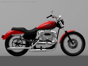 harley davidson xl883 sportster custom 2009 3D Model