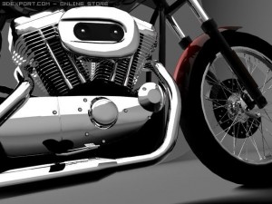 harley davidson xl883 sportster custom 2009 3D Model