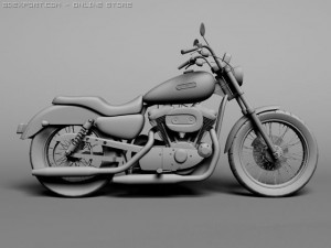 harley davidson xl883 sportster custom 2009 3D Model