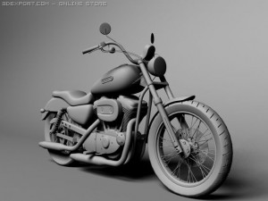 harley davidson xl883 sportster custom 2009 3D Model