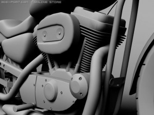 harley davidson xl883 sportster custom 2009 3D Model
