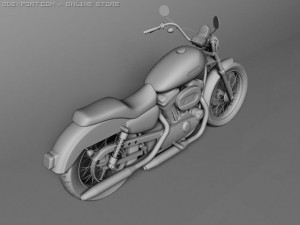 harley davidson xl883 sportster custom 2009 3D Model