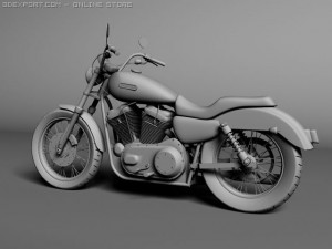 harley davidson xl883 sportster custom 2009 3D Model