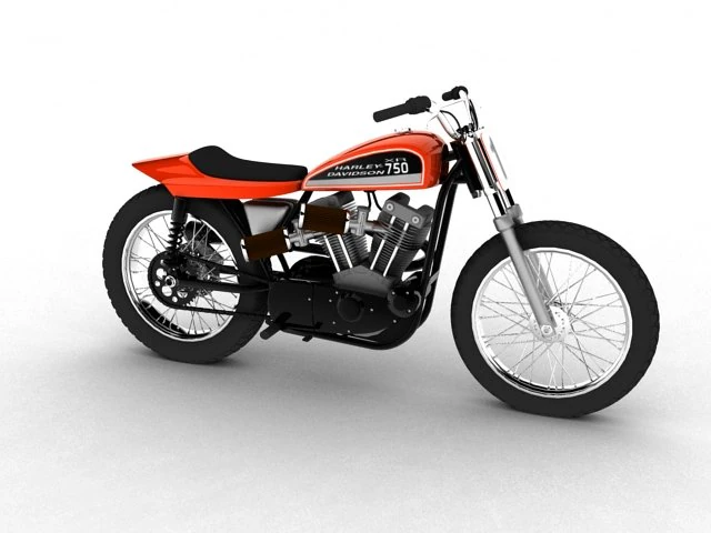 harleydavidson xr750 1970 3D Model .c4d .max .obj .3ds .fbx .stl .blend
