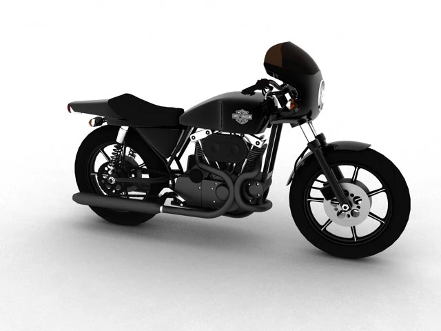 harleydavidson xlcr1000 caf racer 1977 3D Model .c4d .max .obj .3ds .fbx .stl .blend 