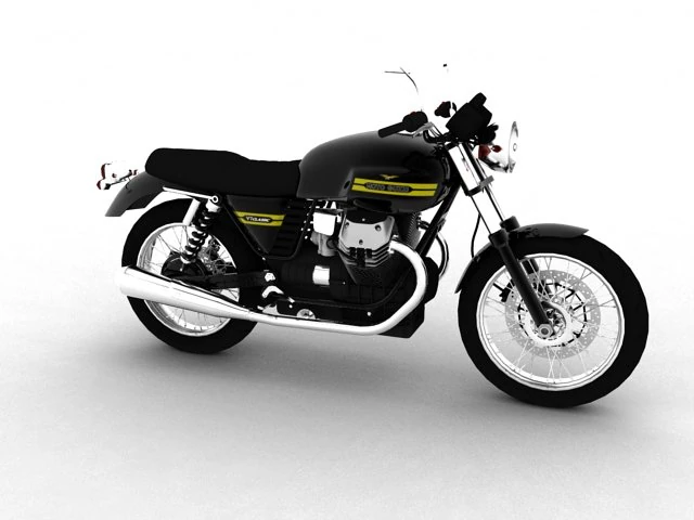moto guzzi v7 classic 2010 3D Model .c4d .max .obj .3ds .fbx .stl .blend