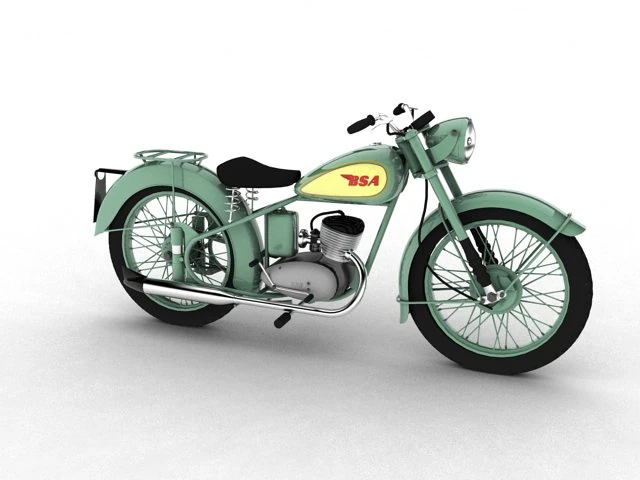 bsa bantam d1 1948 3D Model .c4d .max .obj .3ds .fbx .stl .blend