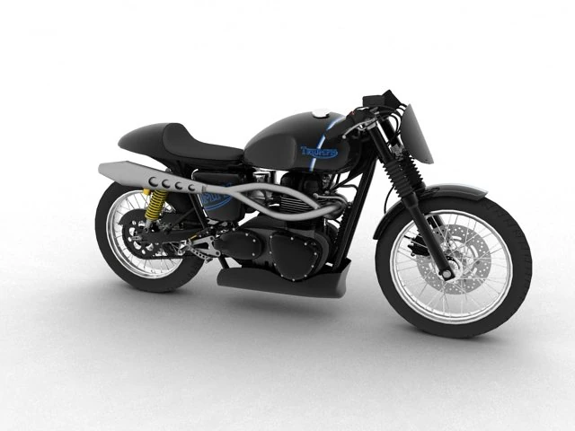 triumph thruxton cup 2012 3D Model .c4d .max .obj .3ds .fbx .stl .blend 