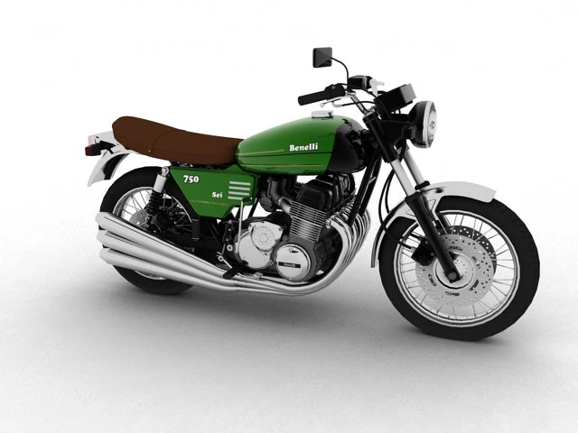 benelli 750 sei 1976 3D Model .c4d .max .obj .3ds .fbx .stl .blend 