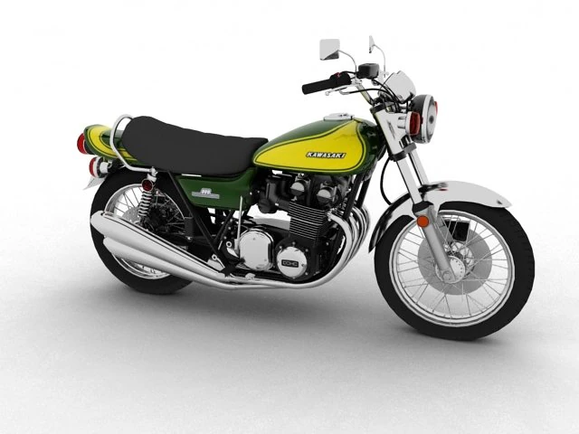 kawasaki z1 900 1972 3D Model .c4d .max .obj .3ds .fbx .stl .blend 