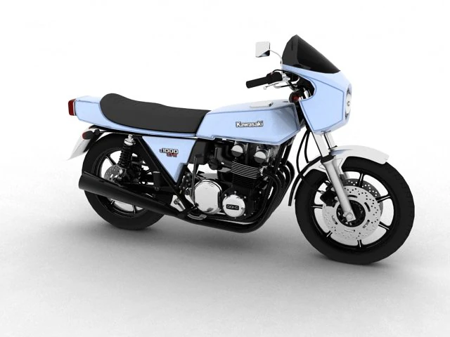 kawasaki z1r 1977 3D Model .c4d .max .obj .3ds .fbx .stl .blend 