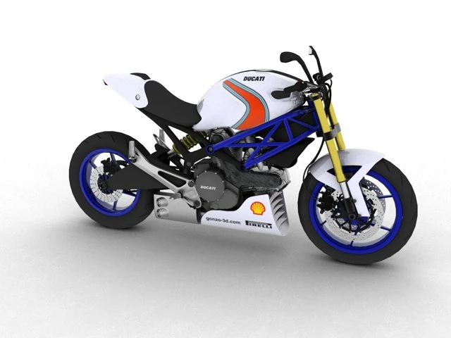 ducati monster 796 racer 2012 3D Model .c4d .max .obj .3ds .fbx .stl .blend 
