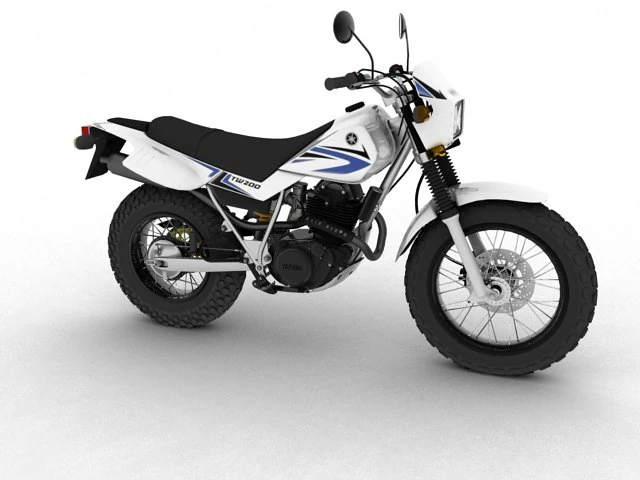 Yamaha TW200 2012 3D Modell .c4d .max .obj .3ds .fbx .stl .blend 