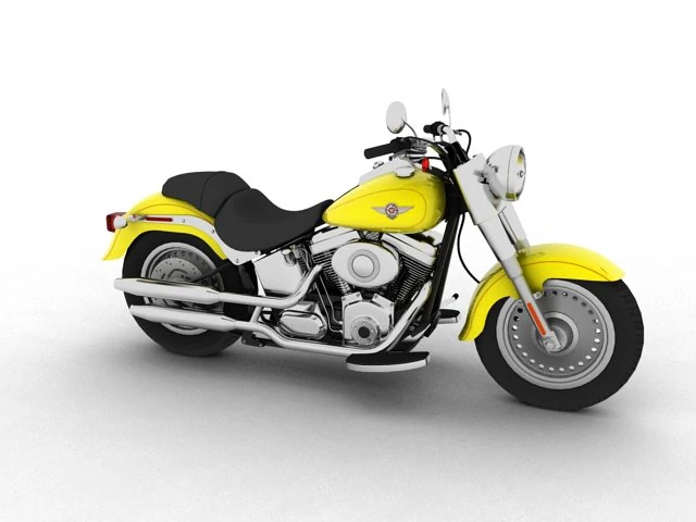 harleydavidson flstf fat boy 2012 3D Model .c4d .max .obj .3ds .fbx .stl .blend 