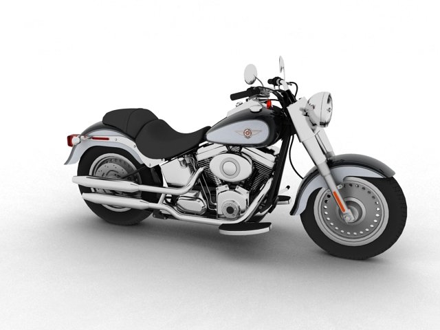 harleydavidson flstf fat boy 2012 3D Model in Motosiklet 3DExport
