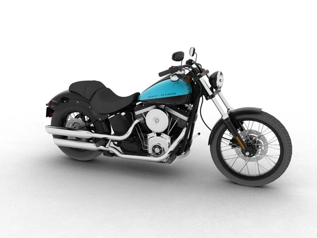 harleydavidson fxs softail blackline 2012 3D Model .c4d .max .obj .3ds .fbx .stl .blend
