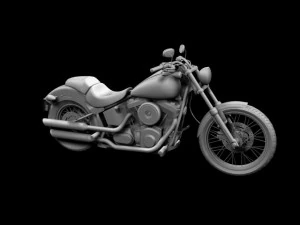 harleydavidson fxs softail blackline 2012 3D Model