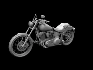 harleydavidson fxs softail blackline 2012 3D Model
