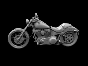 harleydavidson fxs softail blackline 2012 Modèle 3D