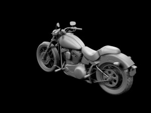 harleydavidson fxs softail blackline 2012 Modèle 3D
